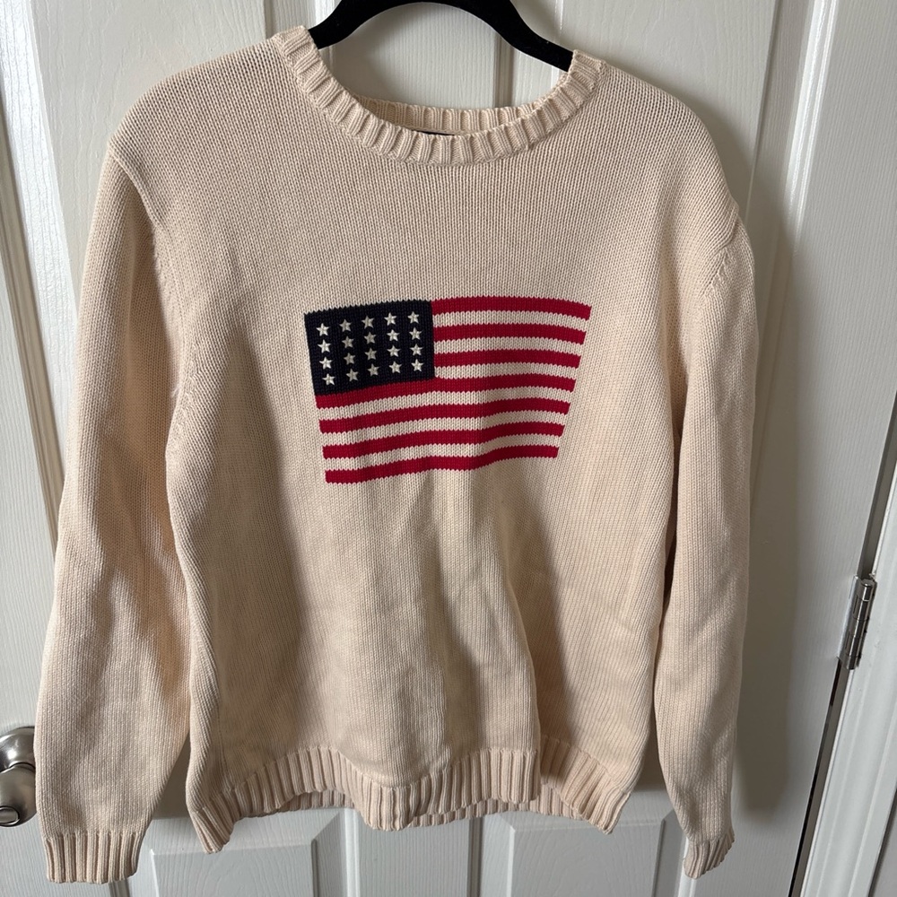 Lands' End Cream Knit Sweater